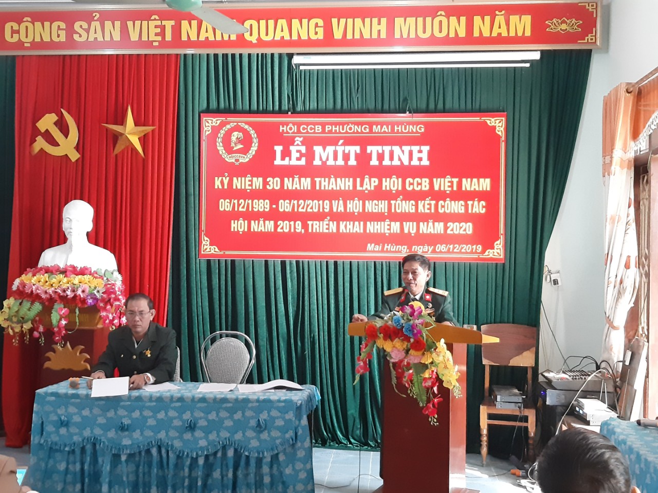 Hội Cựu chiến binh phường Mai Hùng tổ chức Mít tinh kỷ niệm 30 năm ngày thành lập Hội Cựu chiến Binh Việt Nam (06/12/1989-06/12/2019) và tổng kết công tác hoạt động hội năm 2019, triển khai nhiệm vụ năm 2020.